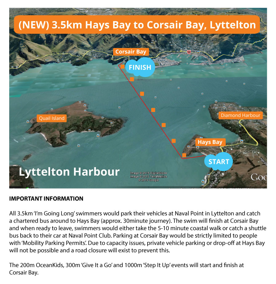 Course map for an alternative course in Lyttelton Harbour – ‘Hays Bay to Corsair Bay’